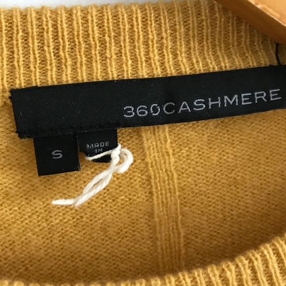 360 CASHMERE WOMENS SWEATER 100% CASHMERE YELLOW SLOUCHY OVERSIZE PULLOVER SMALL - Picture 3 of 10